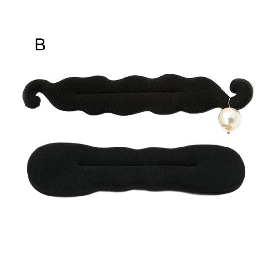 2/3Pcs Women Hair Bun Maker Sponge Faux Pearls Decor Bun