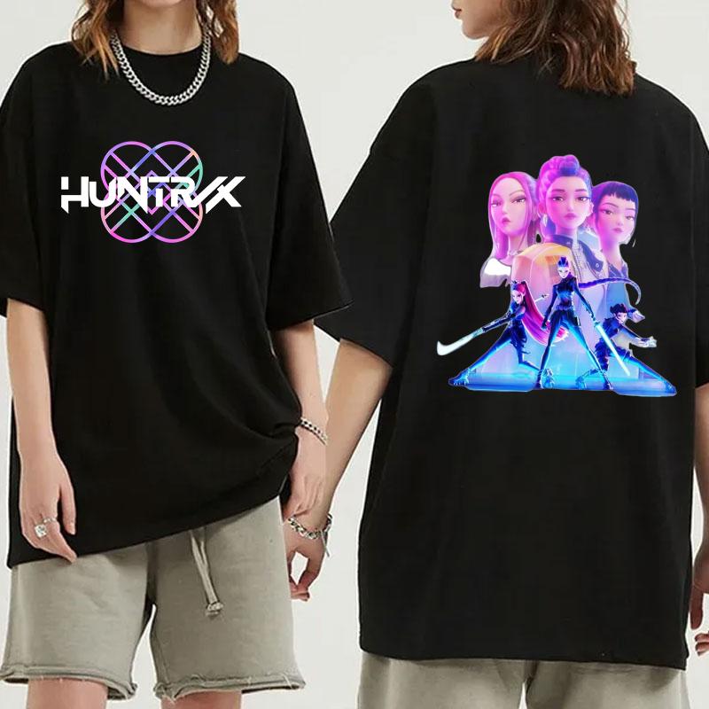 New Funny KPop Demon Hunters Printing T Shirt Unisex Short Sleeve O Neck Summer Casual KPop Harajuku T-shirt Top Tee