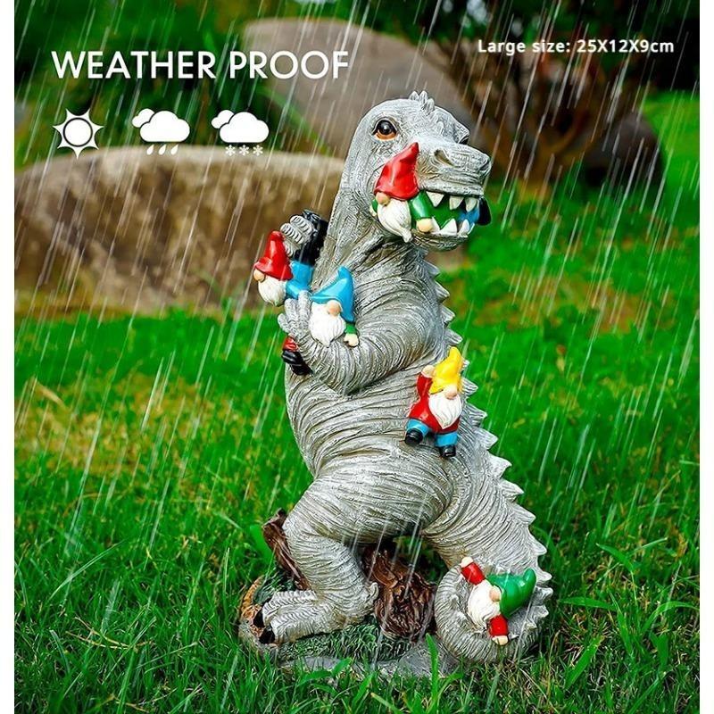 Garden Dwarf Statue Courtyard Decoration Outdoor Garden Decoration Dinosaur Dwarf Ornament Courtyard Lawn Decoration Female Gardening Gifts
