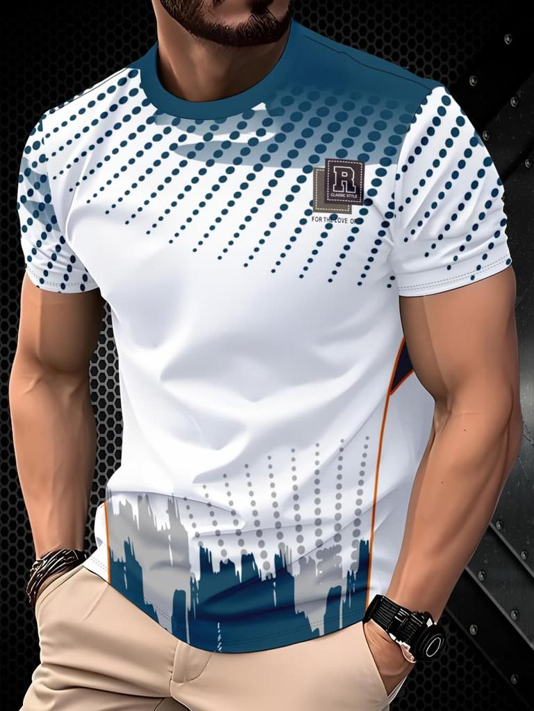 Fashion T-Shirts for Men 3D Print Men's T-Shirts Street Designer Short Sleeved Loose Oversized Tops Tees Daily Casual Sportswear
