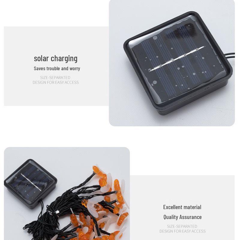 LED Solar Little Bee Waterproof Outdoor Fairy String Lights for Holiday Courtyard Decoration
