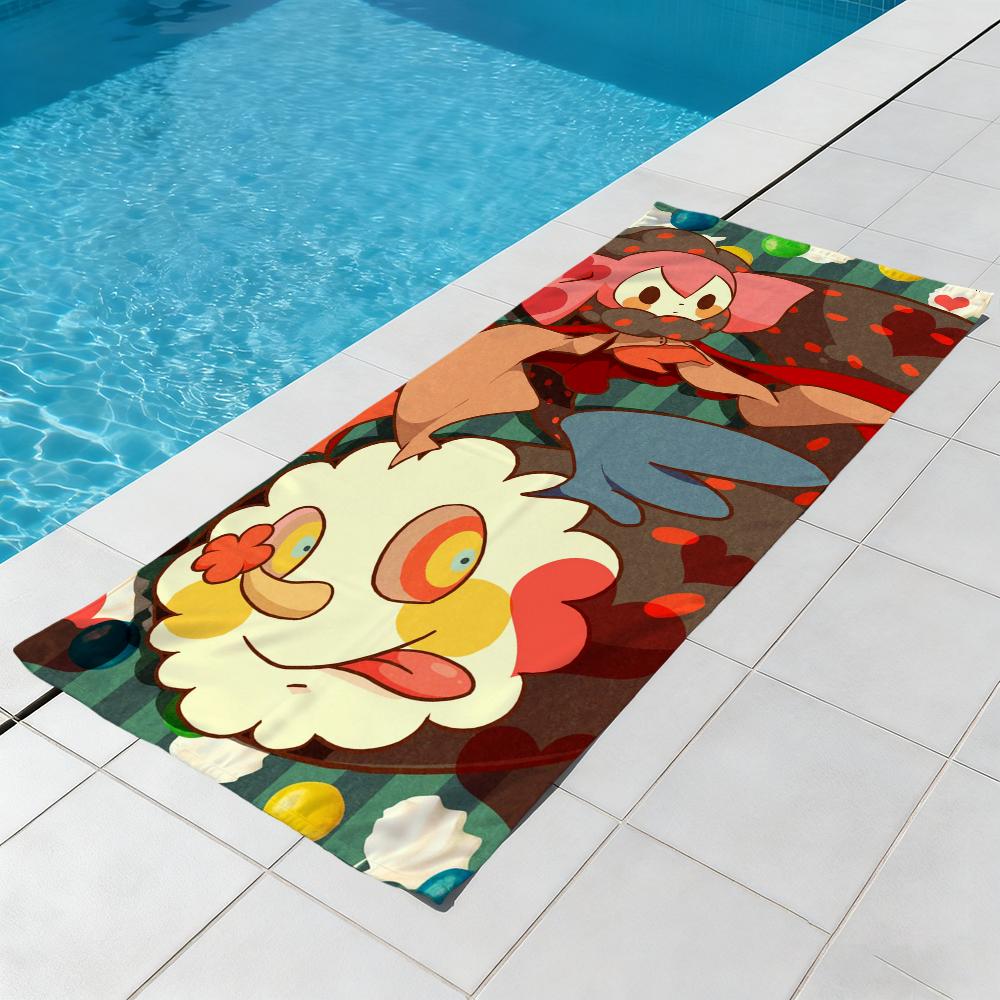 C-charlotte Cute Cartoon Towel Beach Quick Dry Soft Pool Towels Gift for Travel Gym Shower Camping Sports
