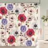 1 pièce Rideau de douche en tissu polyester à motif floral coloré Tissu imperméable Rideau de salle de bain Rideau de séparation anti-moisissure