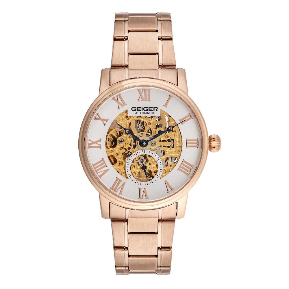 Gaigeo Ge1262Rg Men'S Skeleton Automatic Metal Watch