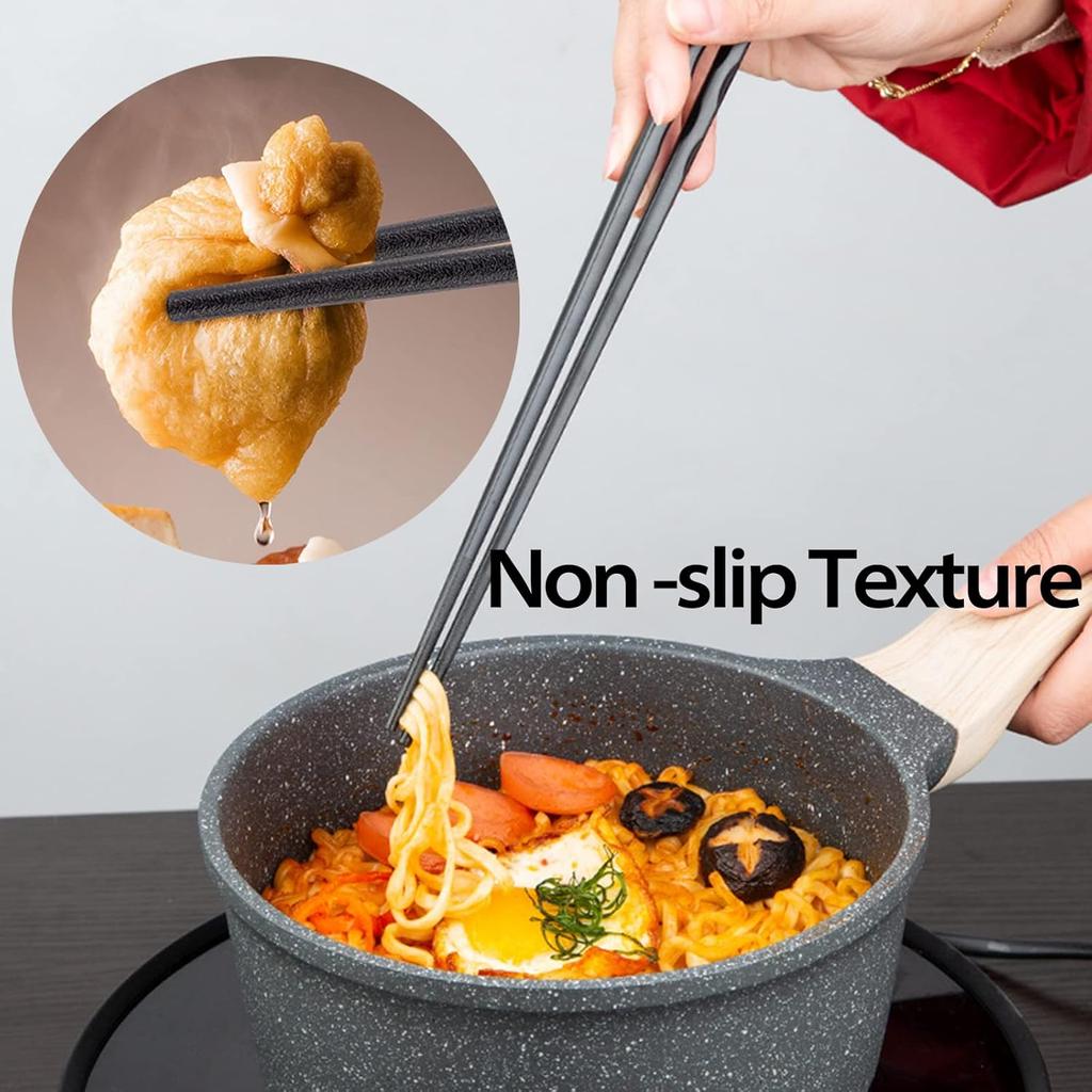 12.6 Inches (32cm) Cooking Extended Chopsticks Reble, 2 Pairs Fiberglass Chop Sticks for Kitchen Noodles Frying Hotpot, Japanese Chinese Extra Long