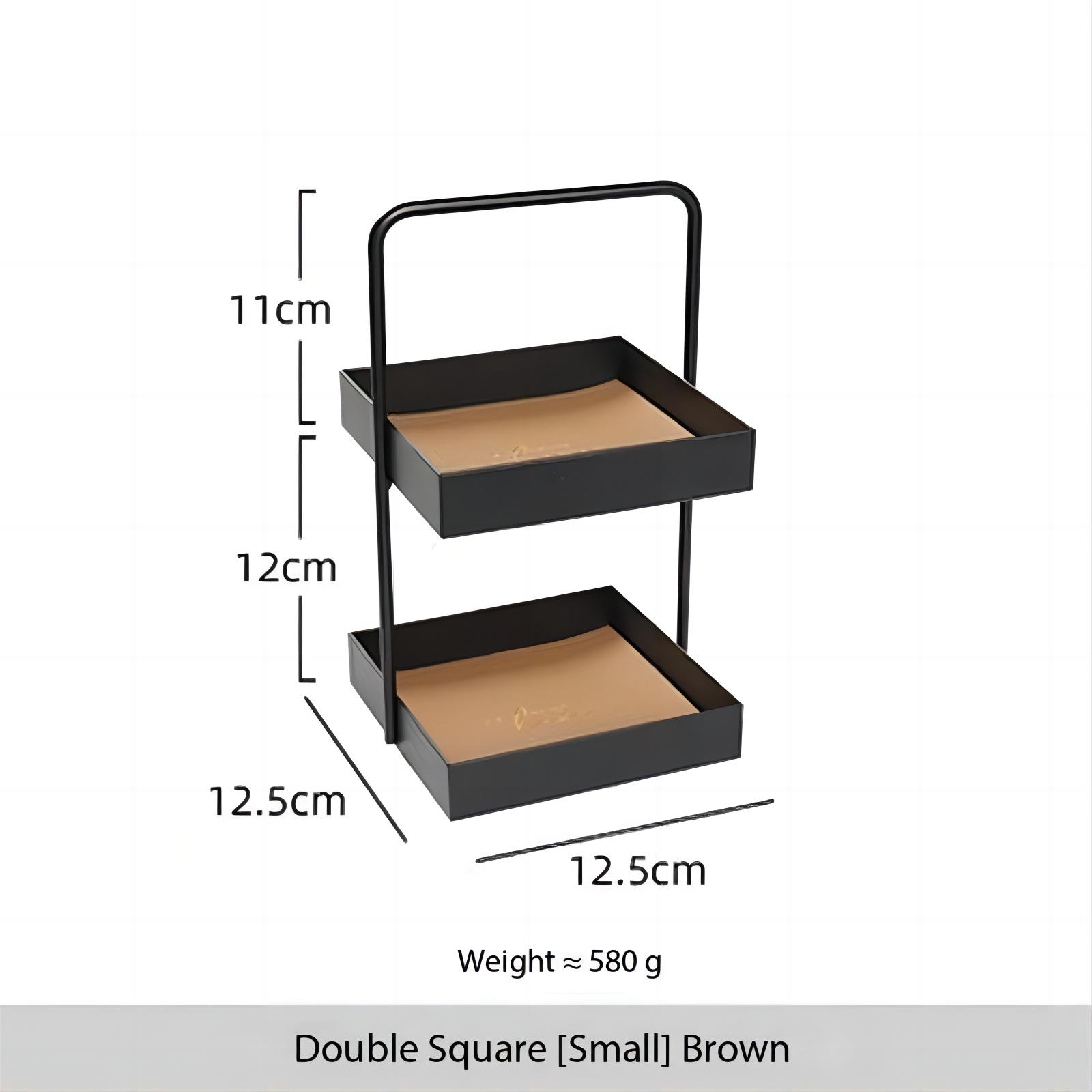 

Двухслойный органайзер для ювелирных изделий, витрина для ювелирных изделий, подставка для хранения косметики, поднос для фруктов, шкатулки и упаковка для ювелирных изделий коричневый