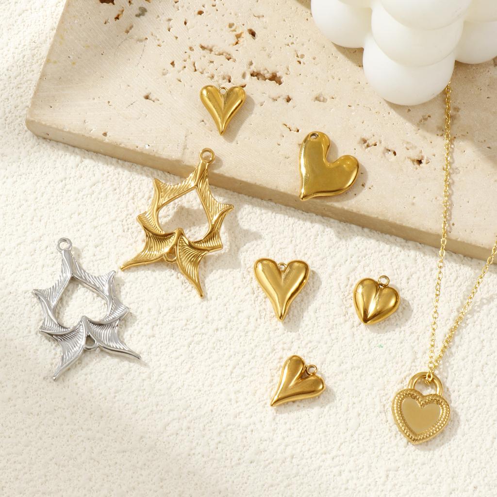 2 Piece 304 Stainless Steel Valentine's Day Charms Multicolor Heart Pendants For DIY Necklace Bracelet Jewelry Making Findings