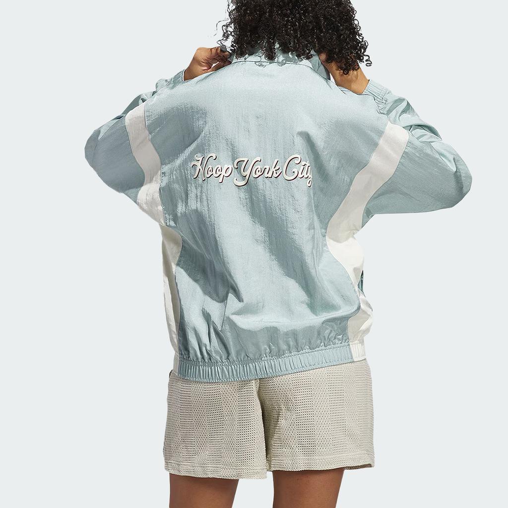 Adidas Originals X Hoop York City Kollaborationslogo Halb-Zip Langarmjacke Unisex Jacke Grün JC5971