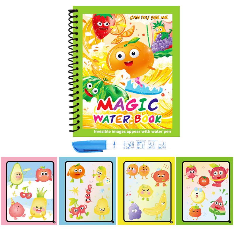 Children's Magic Water Painting & Doodle Book with Water Pen for Kindergarten Boys & Girls