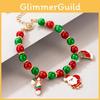 Stylish Christmas Beaded Bracelet With Alloy Material And Holiday Elements For Women