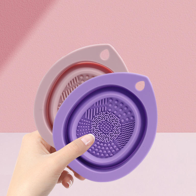 Foldable Makeup Brush Cleaning Pad Silicone Cosmetic Puff Cleaning Pad Makeup Accessories Washing Tool