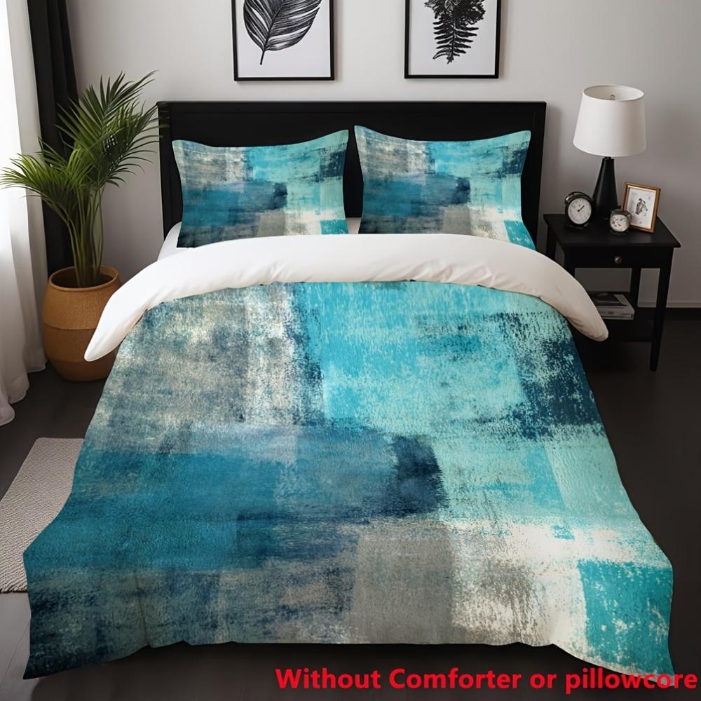 

2/3pcs Abstract Art Lattice Design Duvet Cover Set (1 Duvet Cover + 1/2 Pillowcase, Without Core), Soft Comfortable Duvet Cover (135x200cm)