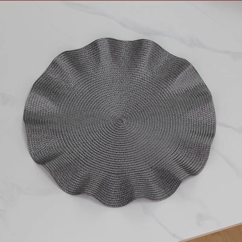Mats Lotus Leaf Edge Creative Design Thickened Woven PP Placemats Coasters Irregular Placemats Table Placemats