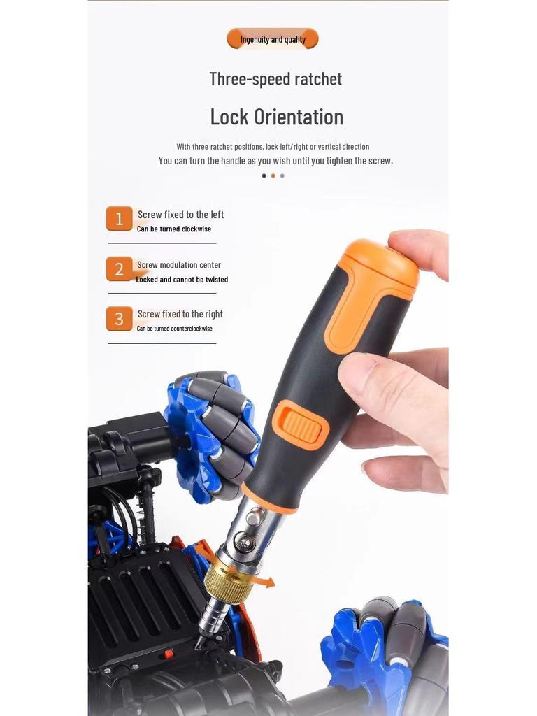 Bendable Multi-Angle Two-Way Ratchet Screwdriver with Awl