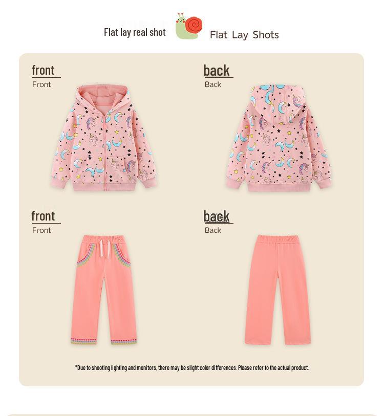 Zweiteiliges Mädchen-Set mit Einhorn-Print: Jacke & Hose - Herbststil