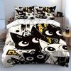 Cartoon cats with geometric patterns Print Bedding Set 1Duvet Cover 2Pillowcases for Adult and Children Luxury Gift Full Size
