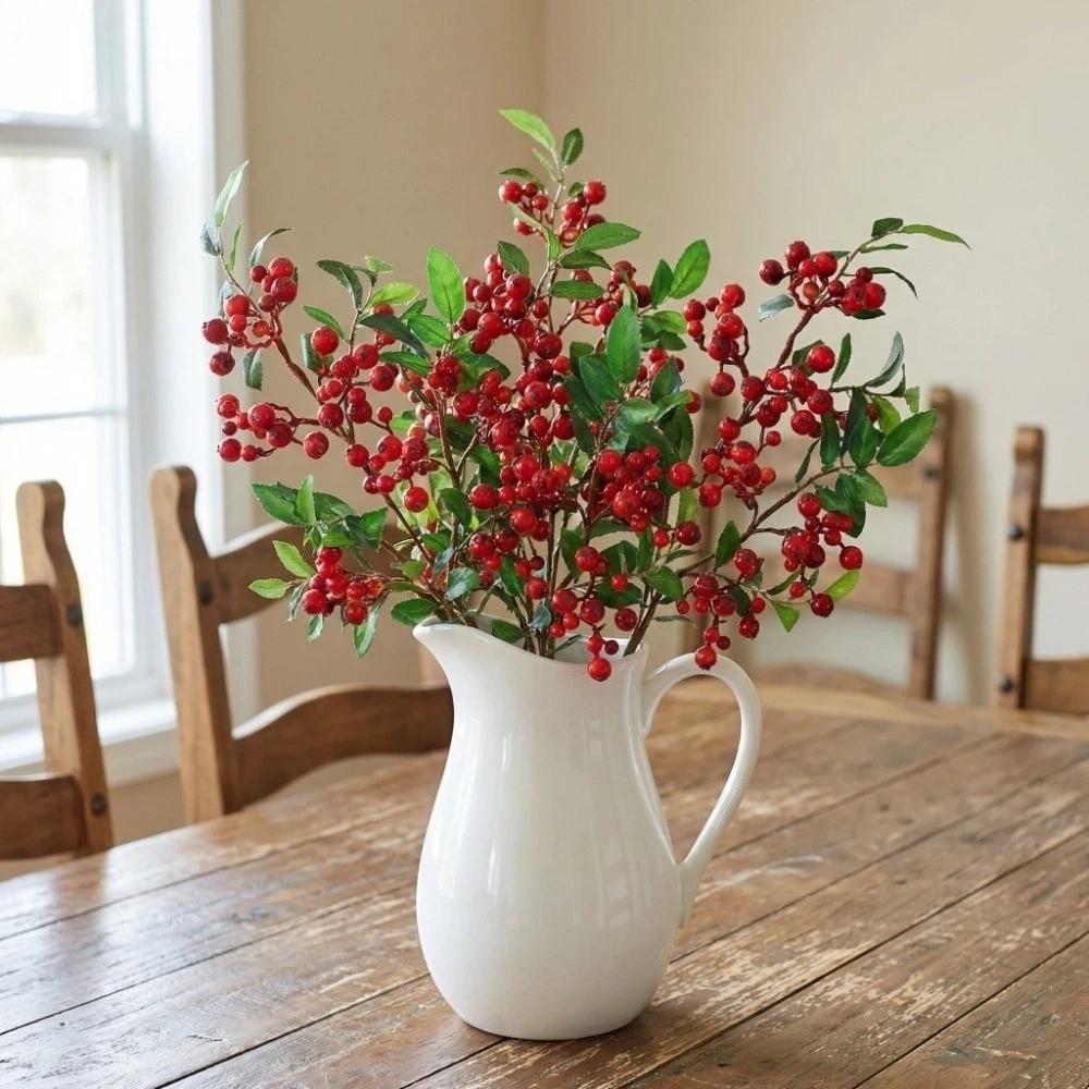 Green Leaves Artificial Blueberry Fruit Faux Good Luck Fruits Luxury Simulation Fruit Tree Plastic Realistic Fake Plants