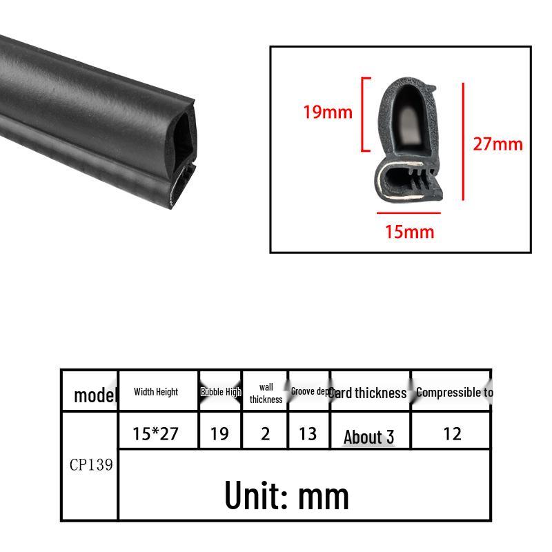 High-Temperature Resistant U-Shaped Rubber Sealing Strip for Dustproofing Electrical Cabinets and Car Doors