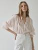 MOMET Vin Smoke Frill Blouse Pink