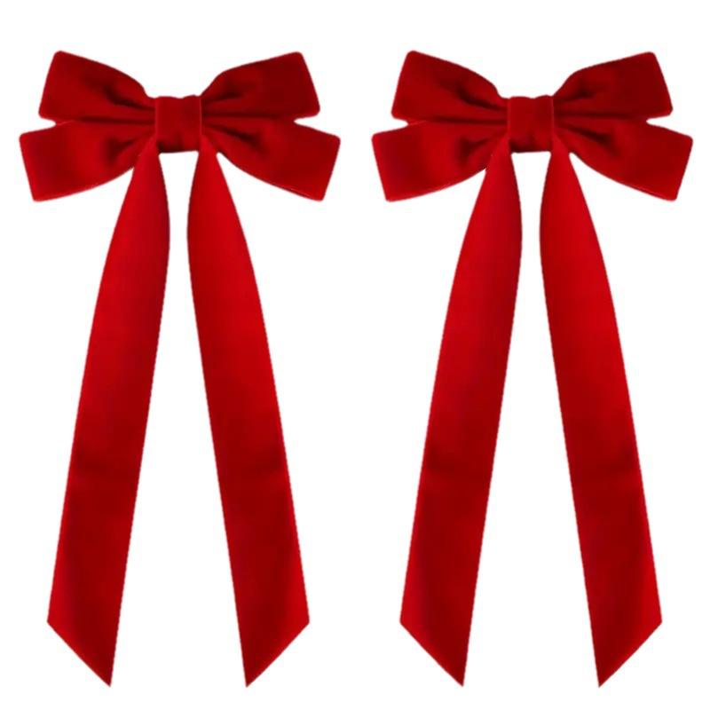 Winter velvet with double bow hair accessories, popular fashion, simple and versatile princess clothing accessories