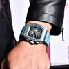Pagani Design Reloj para hombre, multifuncional, de cuarzo, resistente al agua, tipo tonneau, de alta gama