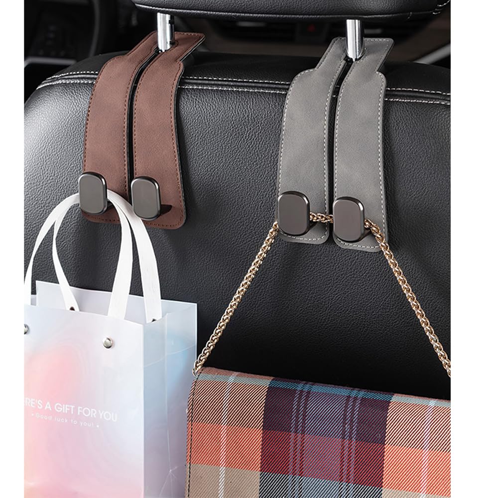 Headrest Hooks for Cars, Set of 2 (Black) Made of