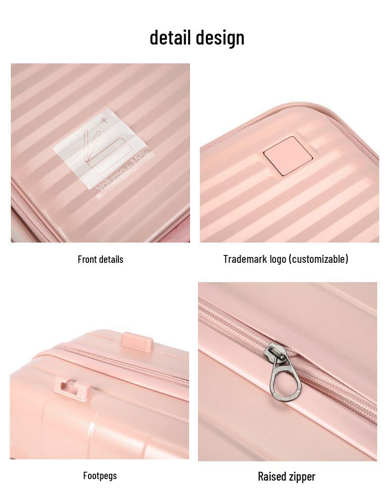 20-inch Front-Opening Trolley Suitcase with Universal Wheels and Password Lock