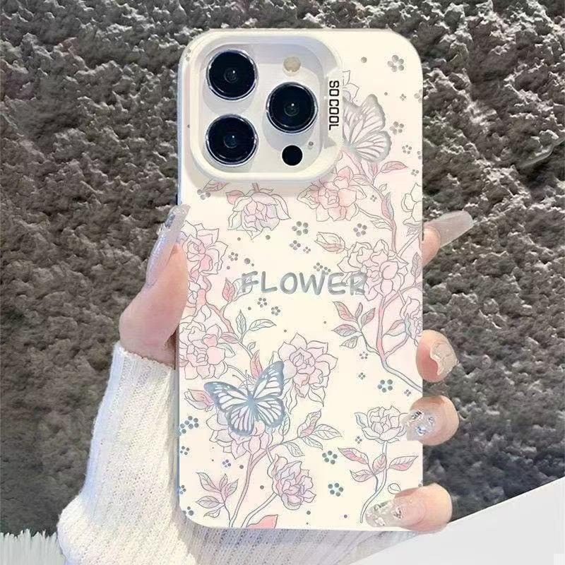 cute flowers shockproof phone case for iphone 17 pro max 16 plus 15 14 13 11 silicone back cover for iphone 12 pro xr xs x shell