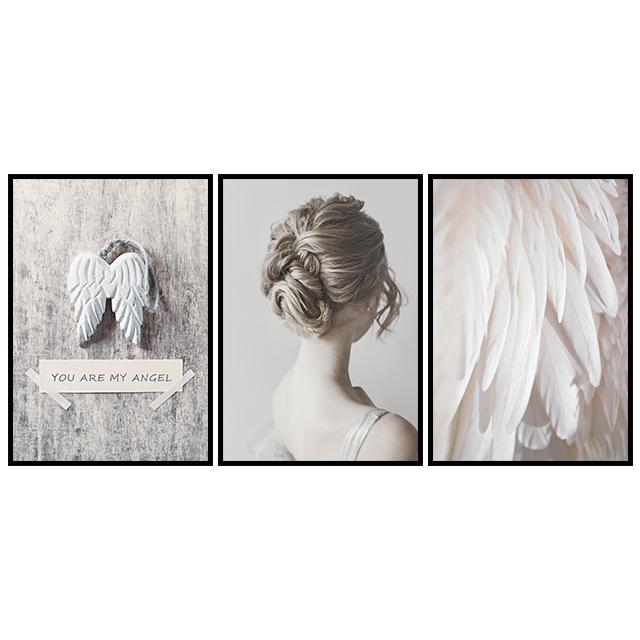 Skrzydła Anioła Pióro Obraz Dekoracja Ścienna Piękno Plakat Płótno Malarstwo i Salon Sztuka Ścienna Wydruki do Nowoczesnego Wystroju Domu Bez Ramy