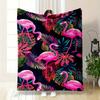 Tropisches Flamingo-Paradies Decke Wendbarer Flanell Überwurf für Urlaubsstimmung Ganzjahreskomfort Inselstil Geschenk