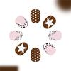 Pack Of 24 French Leopard Print Plaids Star Press On Nail Coffee Brown Polkas Dot Reusable False Nail ABS Material NoGlue Needed