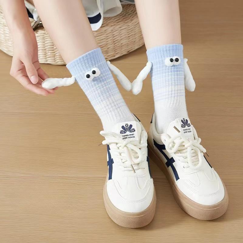 

Женские цветные носки с ручками, индивидуальные магнитные милые носки, забавные носки для пары one size синий