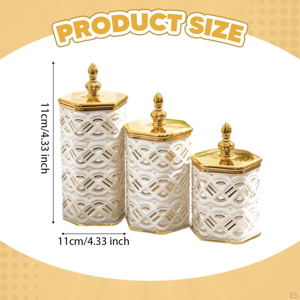 Set of Storage Jars with Lids, Food Containers, Kitchen Storage, Airtight Sealing , Decorative,