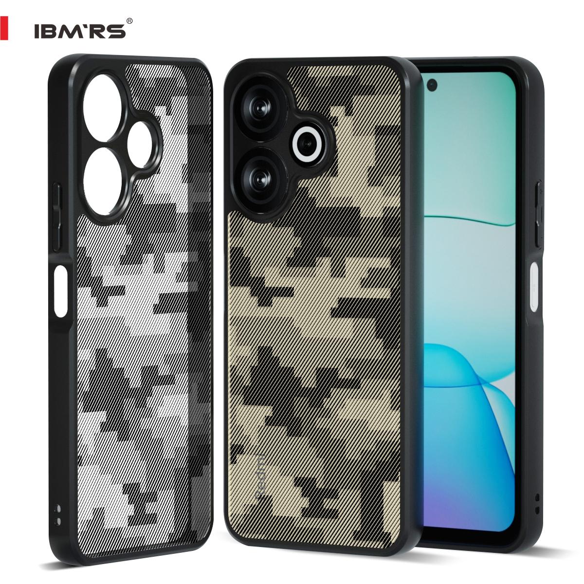 

(Comes with wrist strap)IBMRS Shock Proof Back Case Mobile Cover for Redmi 13 4G/5G | Back Cover Case (Tough Armor | Hybrid PC + TPU | Black Camo)