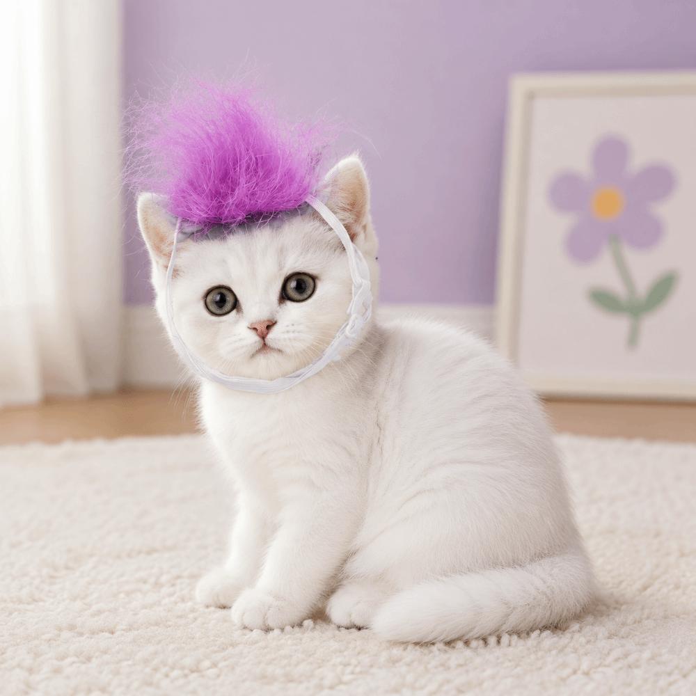 Fashion Adjustable Elastic Cat Wig Novelty Eye-catching Pet Cosplay Hat Cute Cat Funny Props Holiday