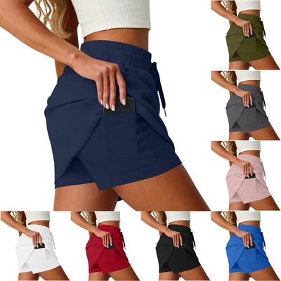 Women’s High Waist Athletic Skort with Side Pockets Drawstring Waistband Casual Sports Skirt Shorts for Running Yoga Tennis