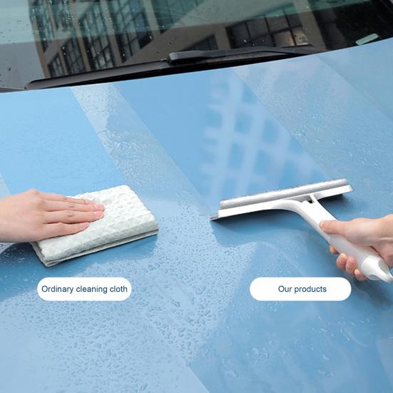 3 In 1 Window Squeegee Cleaner with Spray Bottle Ergonomic Design Double-sided Wipe Window Scrubber Cleaning Tool
