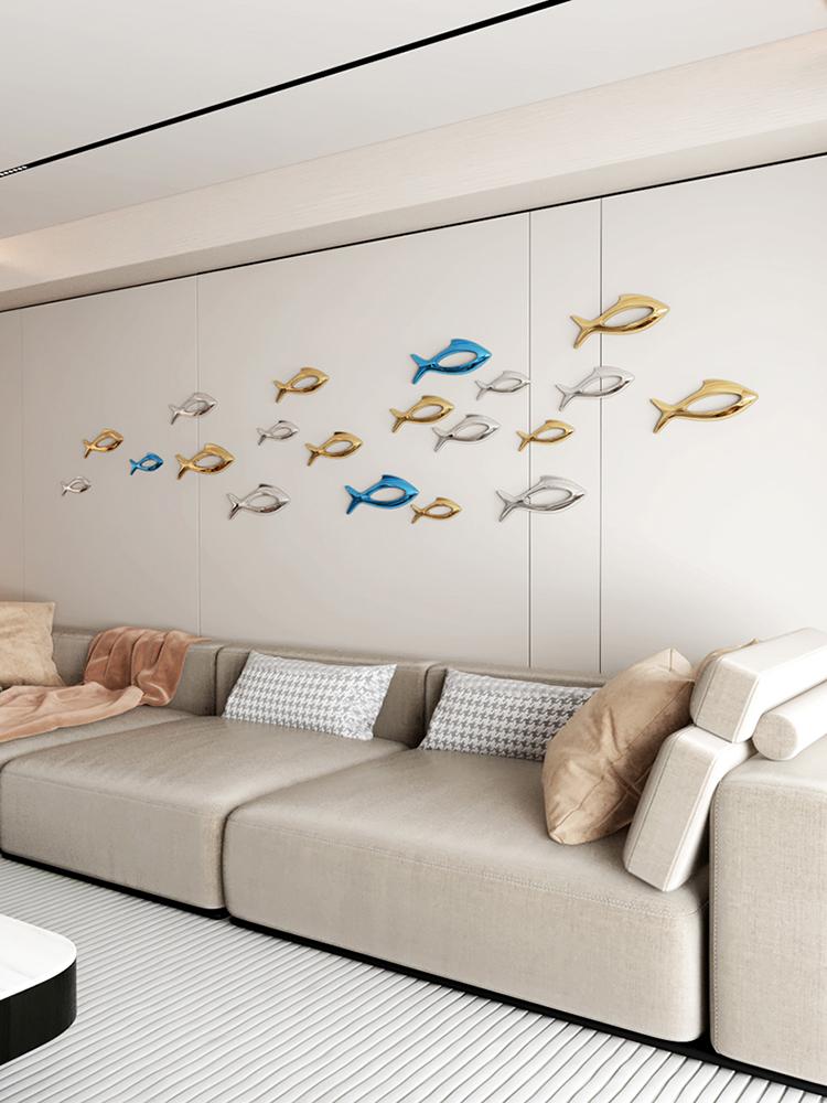 Wall Decor Creative Plastic Electroplating 3D Fish Home Decoration Living Room Sofa Background Wall Decoration Hanging Decor