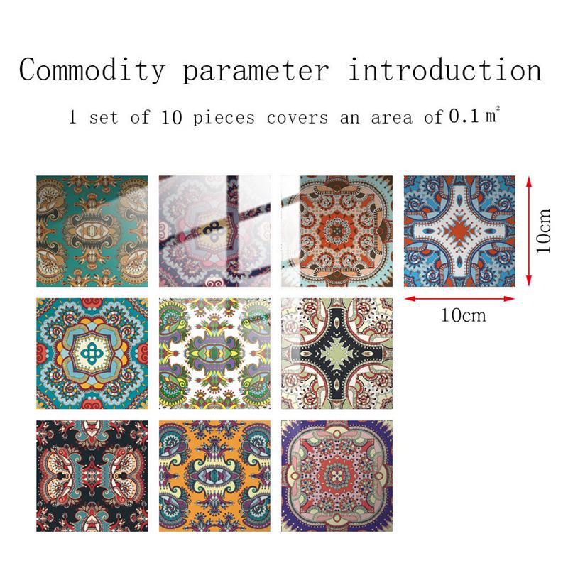 

10 шт. самоклеящиеся наклейки на плитку, мандала, ПВХ-обои, сделай сам, плитка для ванной, кухни, декор, фрески, наклейки, съемные