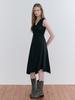 ETMON Asymmetric Flare Dress, Black