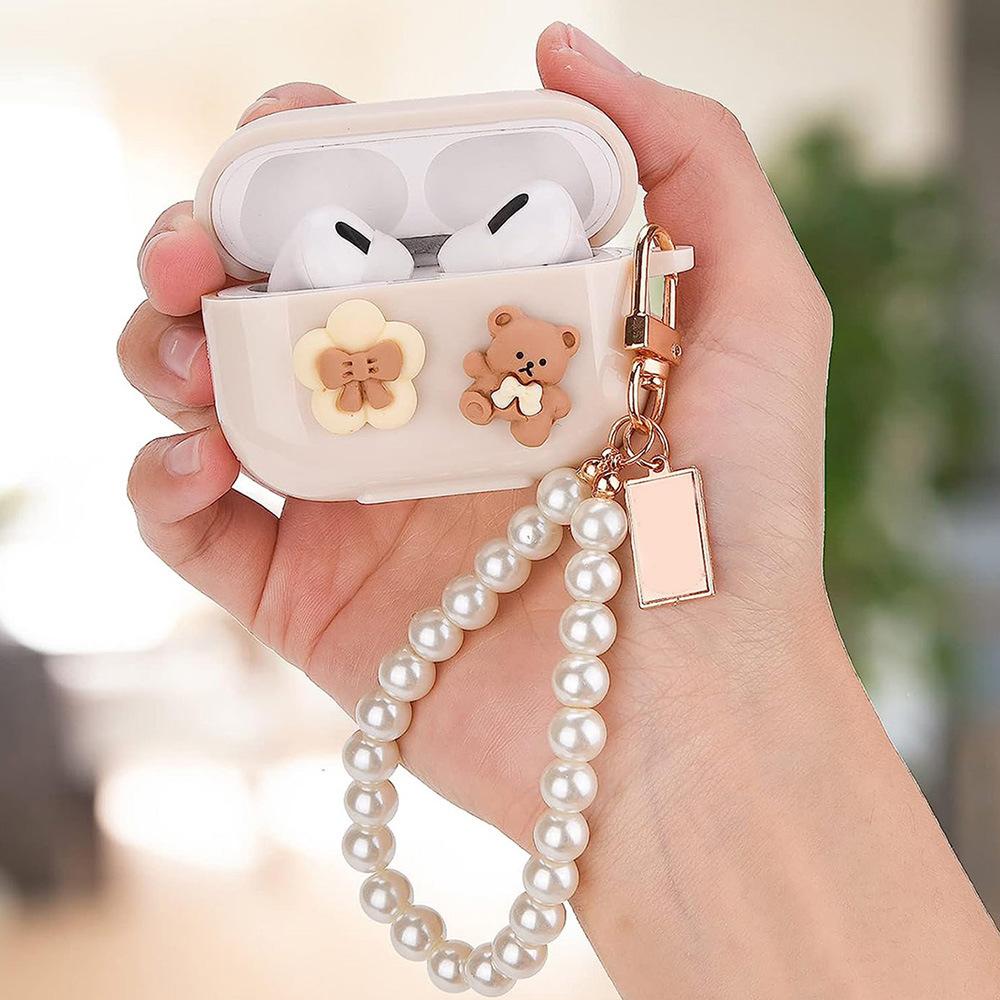 Cartoon cute three-dimensional bear bluetooth headset cover AirPods1st generation/1st generation/1st generation protective case AirPodsPro