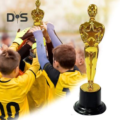 6Pcs Golden Award Trophy Statues Events Sports Oscar-Like Trophies DIY Markable Base Classic Design Recognition Awards