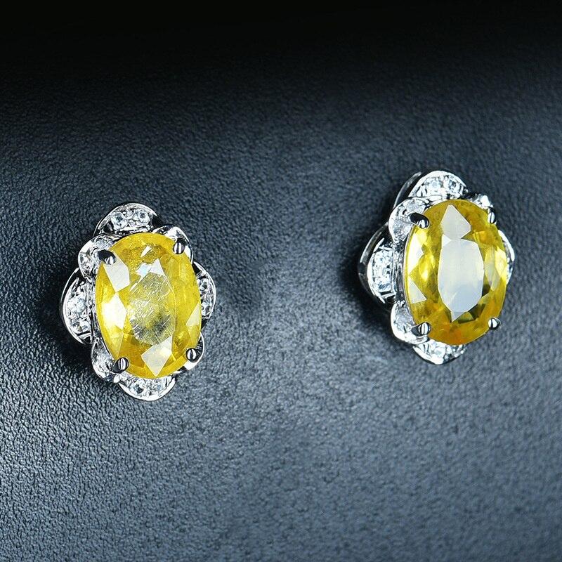 BELLA BOX Trendy Yellow Zircon Earrings For Women  Ear Stud Wedding Engagement Crystal Charms Jewelry