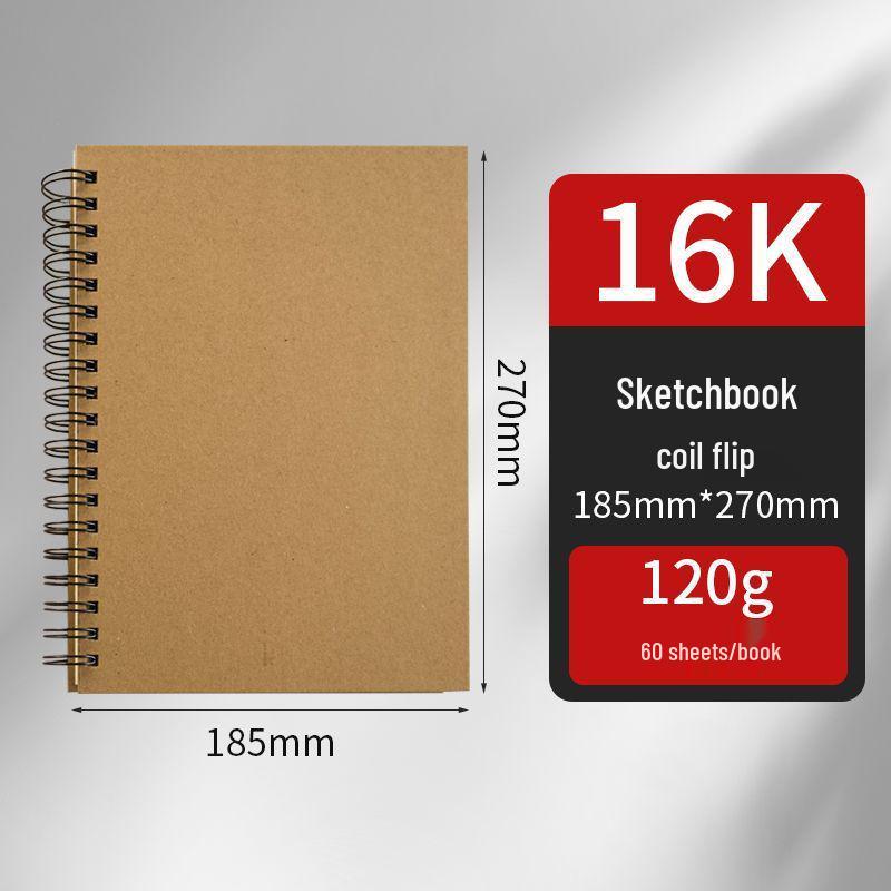 Thickened Sketchbook: 16 Coil-Bound Sheets, 8 Drawing Pages for Kids, Free Shipping