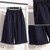 DIMANAF 2026 Primavera Estate Taglie Forti Donna Pantaloncini Jeans Vita Elastica Oversize Larghi Shorts Denim Cotone Blu Uniforme