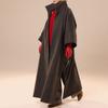 2026 Womens Fashion Commuter Solid Color Stand Collar Side Slit Wool Blend Coat