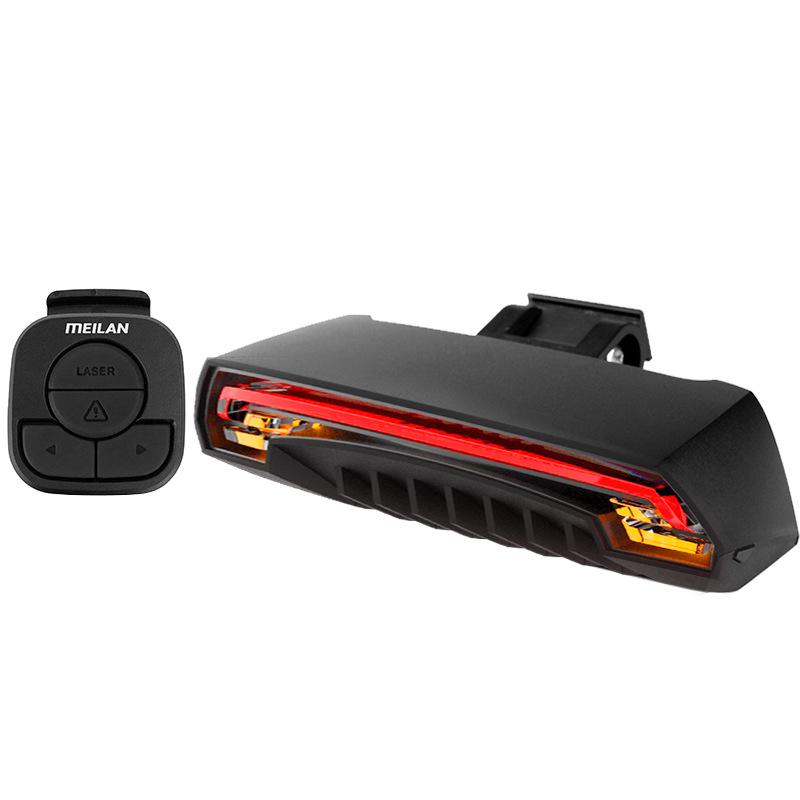 x5 Smart LED Bicycle Taillight with Remote Control, Turn Signal, USB Charging, and Warning Light