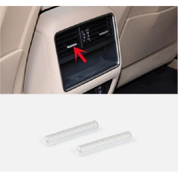 For Porsche Cayenne 2018- Front Rear AC Vent Outlet Paddle Silver Strip 2x