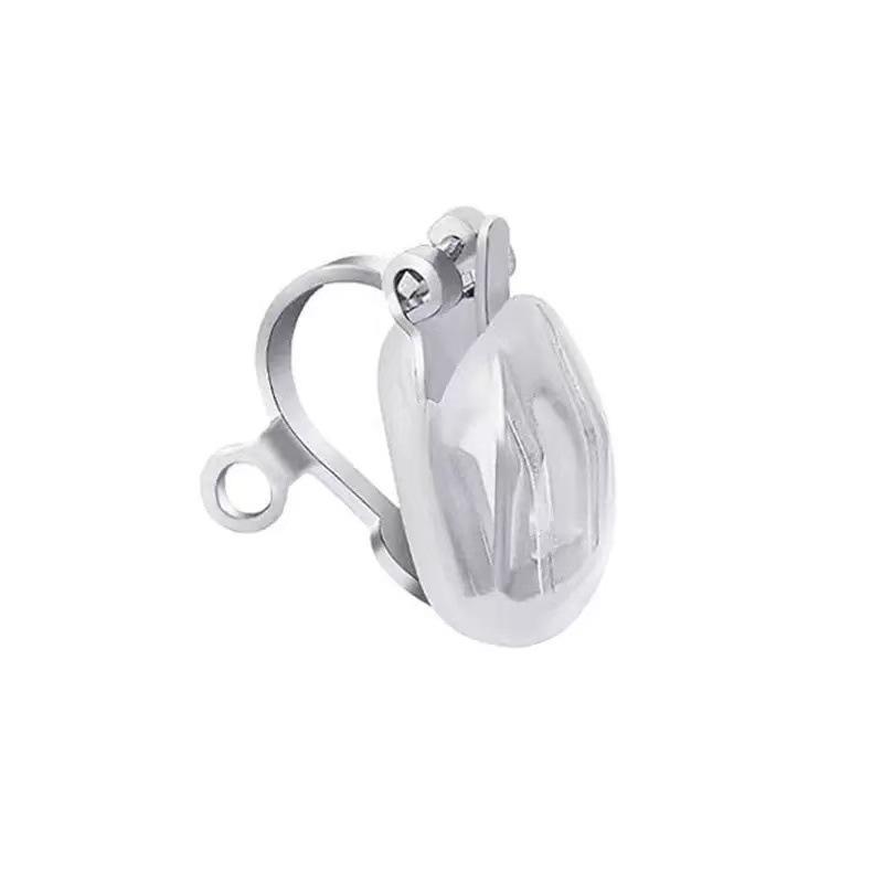 2Pcs Stainless Steel Ear Clips Without Piercing Earrings Parts Findings For Women Ear Clip On Earrings Converter Diy Jewelry