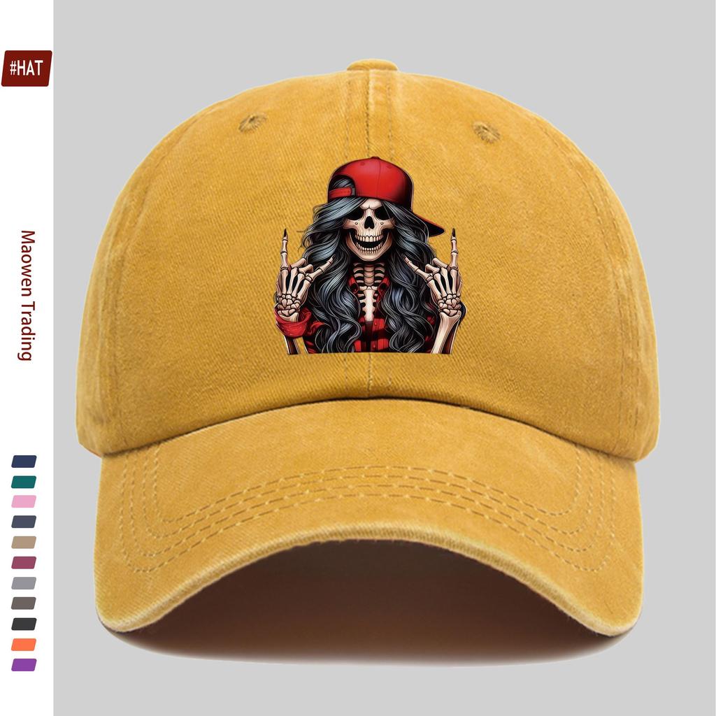 Pc Fashion Creative Rock Skull Pattern Printed Baseball Cap Street HipHop Style Decor Hat Truck Driver Papa Cap Comfortable